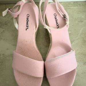 Pink cloth Wedge Sandals S9